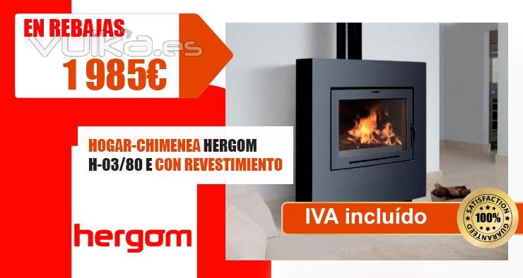 chimenea hergom con revestimiento