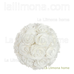 Flores artificiales. bola flores rosas artificiales blancas 15 - la llimona home