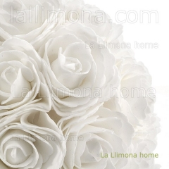 Flores artificiales. bola flores rosas artificiales blancas 23 1 - la llimona home