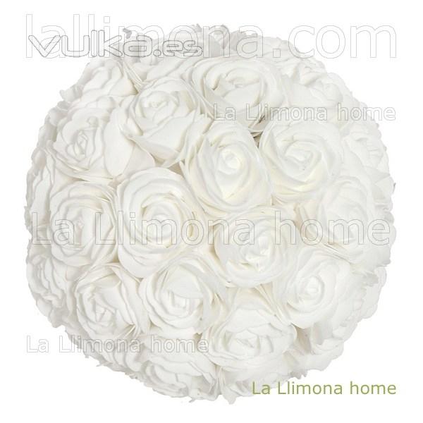 Flores artificiales. Bola flores rosas artificiales blancas 30 - La Llimona home