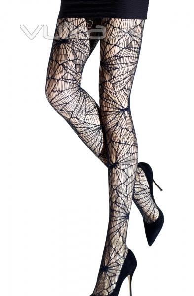 Panty de telaraa. Panty siniestro, Panty Hallowin. Pantyhose, collants Emilio Cavallini. 9207.1.2 