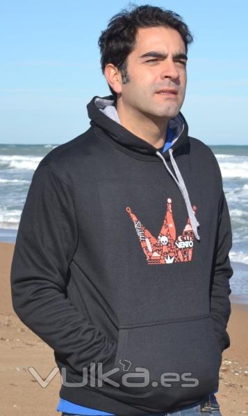 Sudadera Negra Corona Vento kitewear