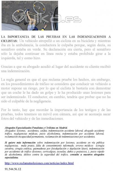 LA IMPORTANCIA DE LAS PRUEBAS EN LAS INDEMNIZACIONES A CICLISTAS