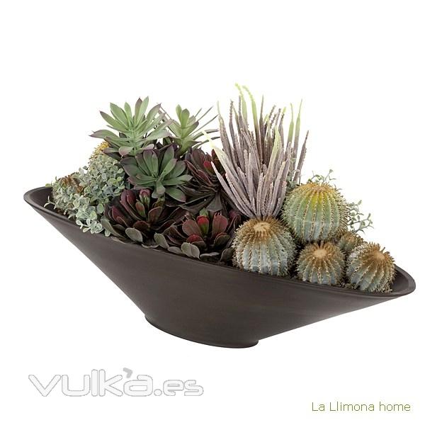Plantas artificiales. Planta cactus crasas artificiales con maceta 32 2 - La Llimona home