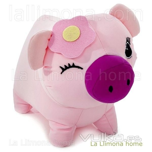 Cojin antiestres cerdito rosa 20 1 - La Llimona home