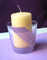 Vaso decorado con cinta washi tape de paradise of color