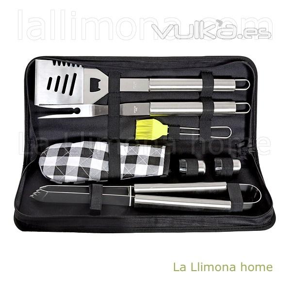 Gifts. Estuche con kit utensilios barbacoa negro 1 - La Llimona home