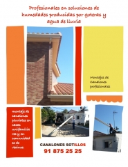 Desmontaje de antiguo canalon y montaje de nuevo canalon de aluminio