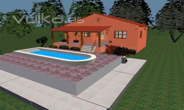 vivienda con piscina.