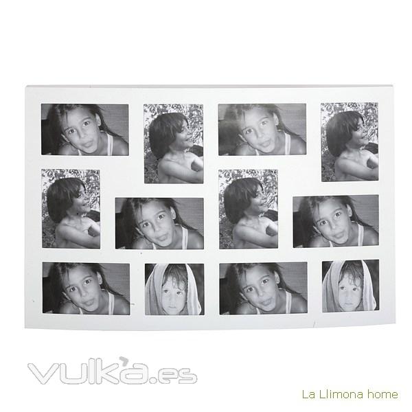 Portafotos multi ventanas. Portafotos multiple ola de pared blanco 12 fotos 1 - La Llimona home