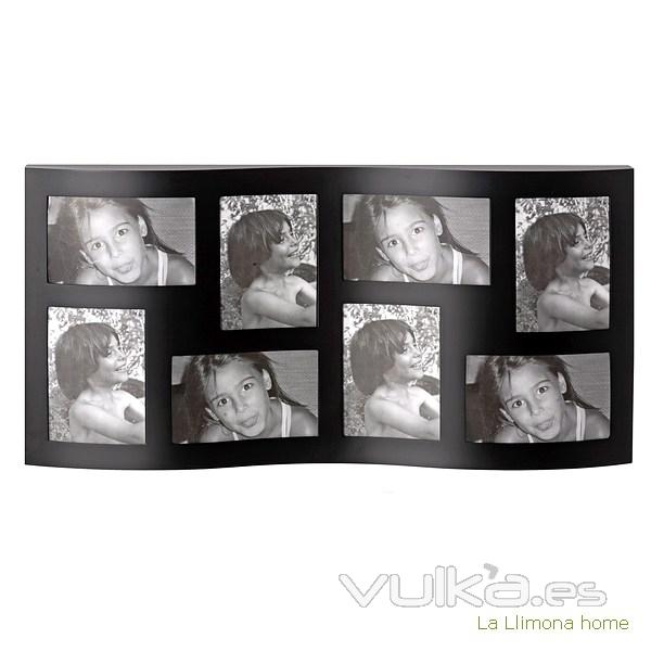 Portafotos multiple ola wind de pared negro 8 fotos 10x15 1 - La Llimona home