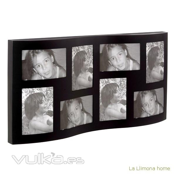 Portafotos multiple ola wind de pared negro 8 fotos 10x15 2 - La Llimona home