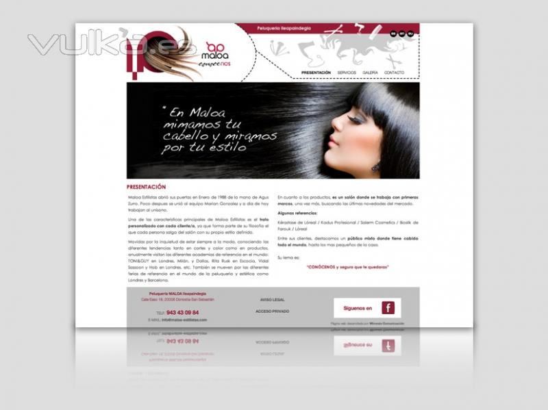 Diseño y programación de la página web para la peluquería Maloa