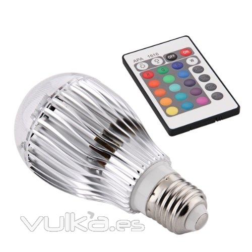 Bombilla de bajo consumo que durar mucho ms que una convencional. BOMBILLA LED MULTICOLOR 9W 