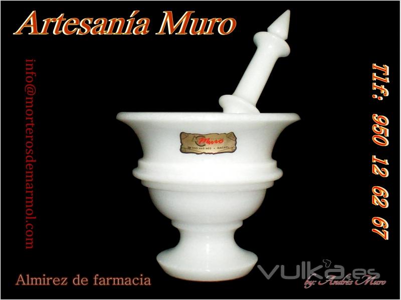 Almirez farmaceutico en mrmol by: Artesana Muro