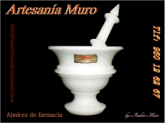 Almirez farmaceutico en mrmol by: Artesana Muro