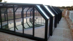 CUBIERTA PISCINA TELESCÓPICA VERDE