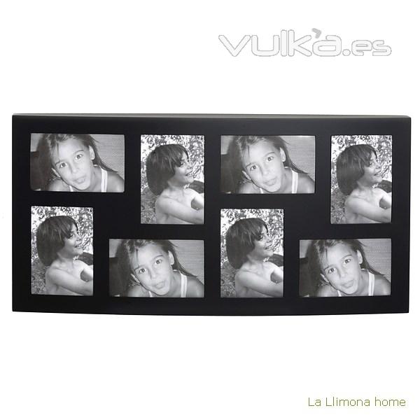 Portafotos multi ventanas. Portafotos multiple ola de pared negro 8 fotos 1 - La Llimona home