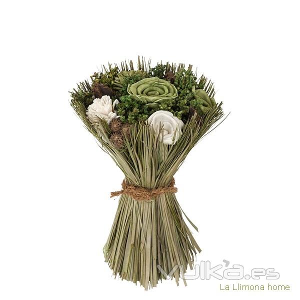 Arreglo floral natur flores artificiales verde 20 - La Llimona home