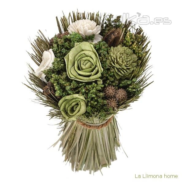 Arreglo floral natur flores artificiales verde 20 1 - La Llimona home
