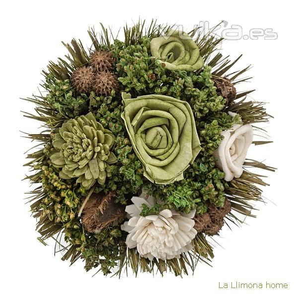 Arreglo floral natur flores artificiales verde 20 2 - La Llimona home