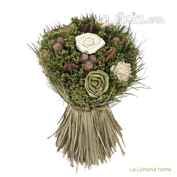 Arreglo floral natur flores artificiales verde 30 - La Llimona home