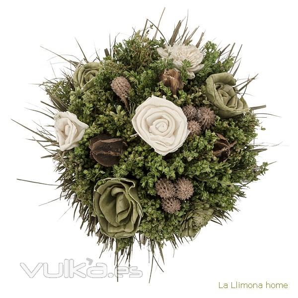 Arreglo floral natur flores artificiales verde 30 1 - La Llimona home