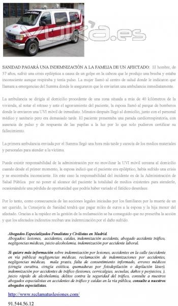 SANIDAD PAGAR UNA INDEMNIZACIN A LA FAMILIA DE UN AFECTADO