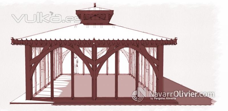 Proyecto de pergola con cerramiento www.navarrolivier.com