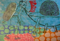 Mural ceramico de Ana Martinez realizado en el taller de Proyectoceramico