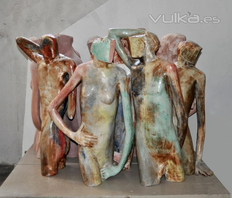 Esculturas de Juan M. Lax realizadas en el taller de Proyectoceramico