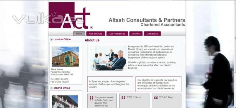 Web realizada para Altash Consultants & Partners Ltd. de Londres http://www.altash-consultants.co.uk