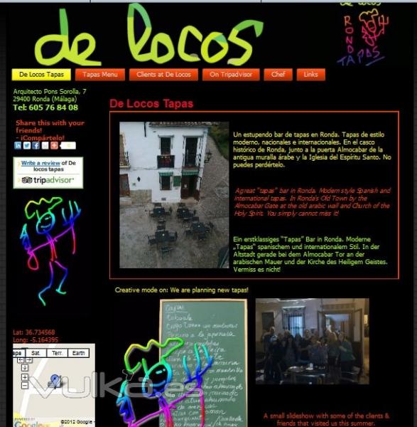 Web en espaol, ingls y alemn realizada para De Locos Tapas de Ronda www.de-locos-tapas.com