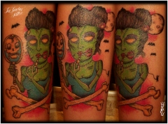 Zombie,la lucha tattoo,el ejido,almeria,horror, terror,psychobilly tattoo,zombie tattoo,psychogirl