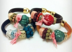 Pulseras cuero regaliz