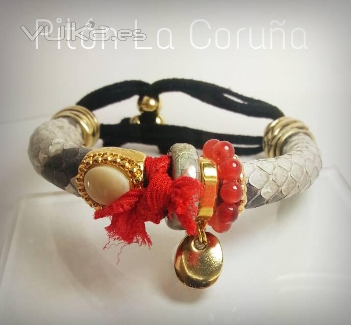 PULSERA DE PIEL DE PITON 