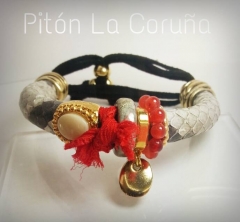 Pulsera de piel de piton