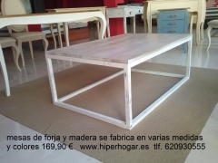 Mesa forja y madera ,mesa salon hierro madera varias medidas