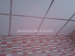 Instalacion de techo desmontable con perfileria espejo en aseo