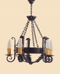 Lampara rustica de forja,4 luces