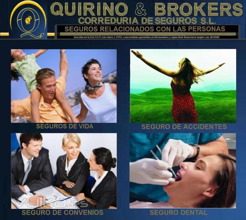 QUIRINO & BROKERS -   Seguros relacinados con las personas disponibles en esta corredura y otros