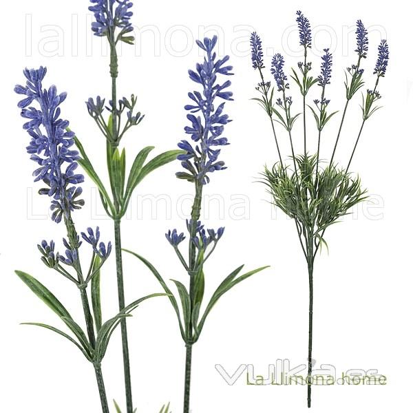 Flores artificiales. Rama flores lavanda artificial 60 3 - La Llimona home