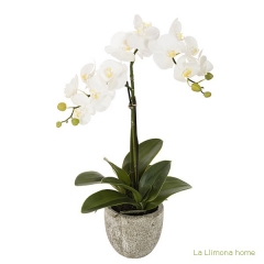 Planta flores orquideas artificiales ramas crema latex 70 - la llimona home