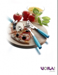 Tabla de madera promocional para pizza, incluye utensilios