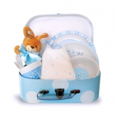 Canastilla bebe formato maleta color azul