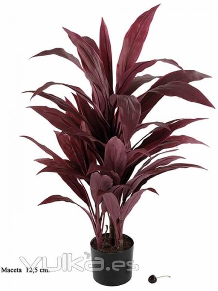 Planta cordyline artificial roja con maceta Oasis Decor