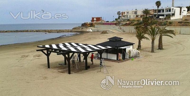 Montaje de Pepino Beach Bar, Cabo de Palos. NavarrOlivier.com