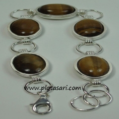 Pulsera de plata y ojo de tigre