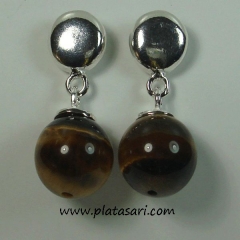 Pendientes de plata ojo de gato