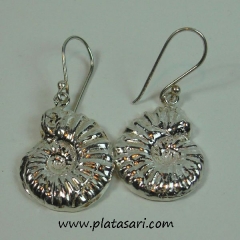 Pendientes de plata diseno fosil amunite